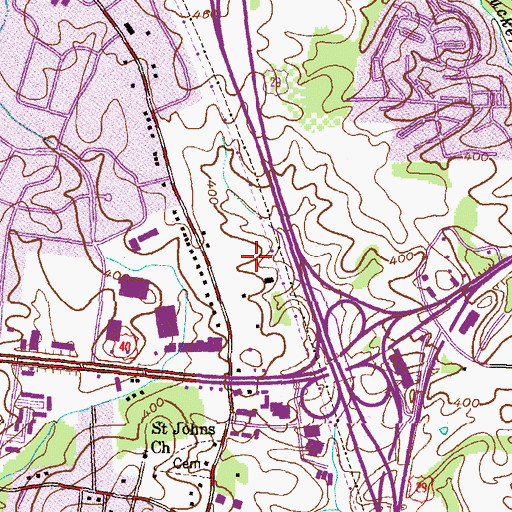 Topographic Map of Baltimore First Seventh Day Adventist Church, MD