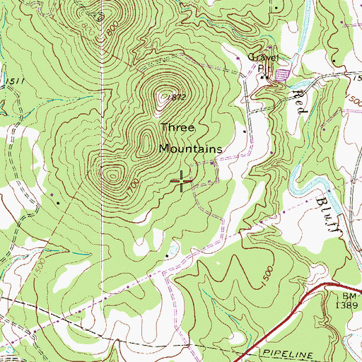 Topographic Map of Hill Country Chapel, TX