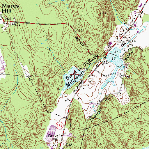 Topographic Map of Birch Millpond, CT