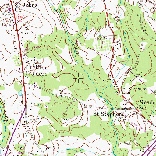 Topographic Map of Mayfield Woods Middle School, MD