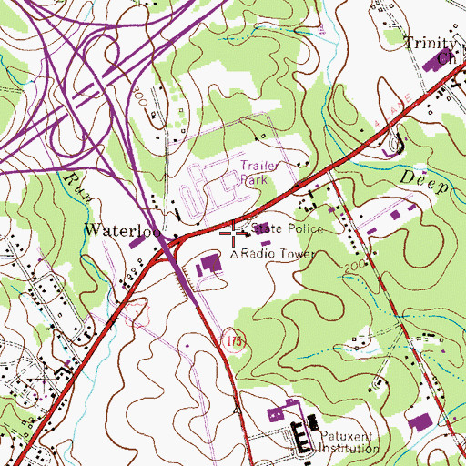 Topographic Map of Maryland State Police Barrack A Waterloo, MD