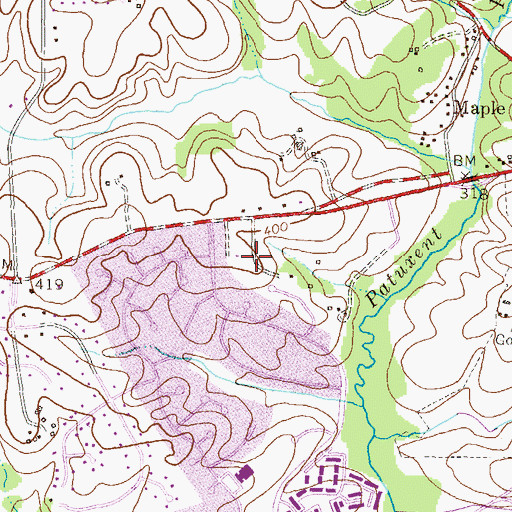 Topographic Map of Columbia Presbyterian Church, MD
