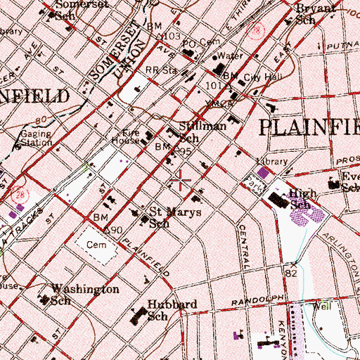 Topographic Map of Community Church of God, NJ