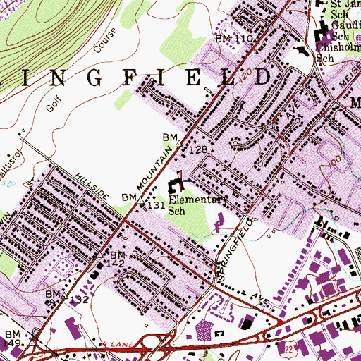 Topographic Map of Edward V Walton Elementary School, NJ