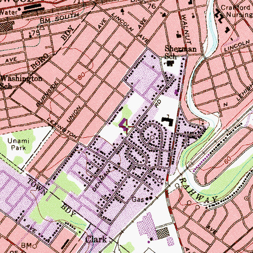 Topographic Map of Livingston Avenue School, NJ
