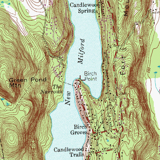 Topographic Map of Birch Point, CT