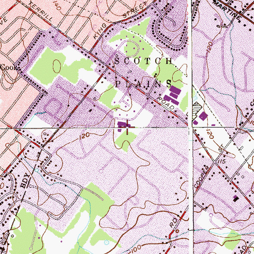 Topographic Map of J Ackerman Coles Elementary School, NJ