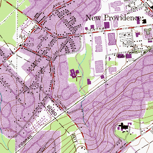 Topographic Map of Allen W Roberts Elementary School, NJ