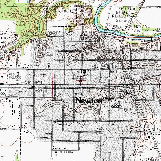 Topographic Map of First Baptist Church, IL