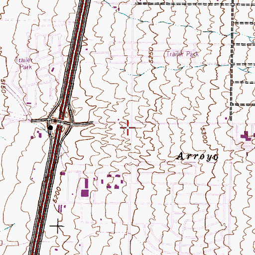 Topographic Map of Kingdom Hall of Jehovah's Witnesses-Valley View and Sierra Vista, NM