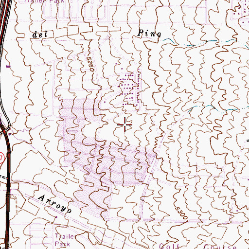 Topographic Map of Arroyo del Oso Elementary School, NM