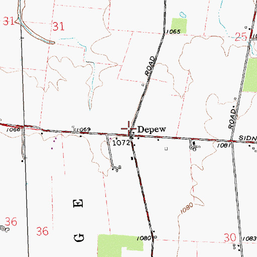 Topographic Map of Depew Post Office (historical), OH