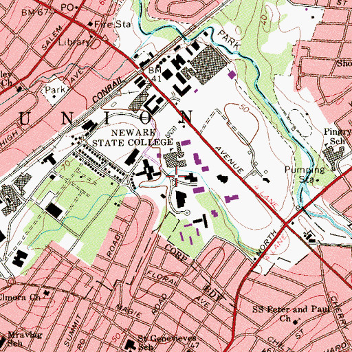 Topographic Map of Child Study Institute, NJ
