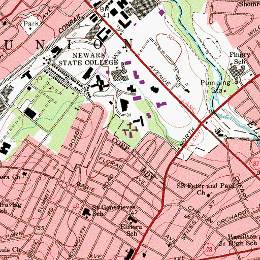 Topographic Map of Sozio Hall, NJ
