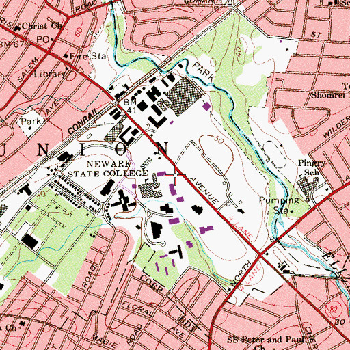 Topographic Map of New Academic Building, NJ