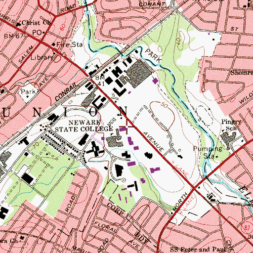 Topographic Map of Science Building, NJ