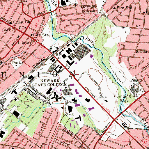 Topographic Map of Townley House, NJ