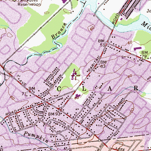 Topographic Map of Frank K Hehnly Elementary School, NJ