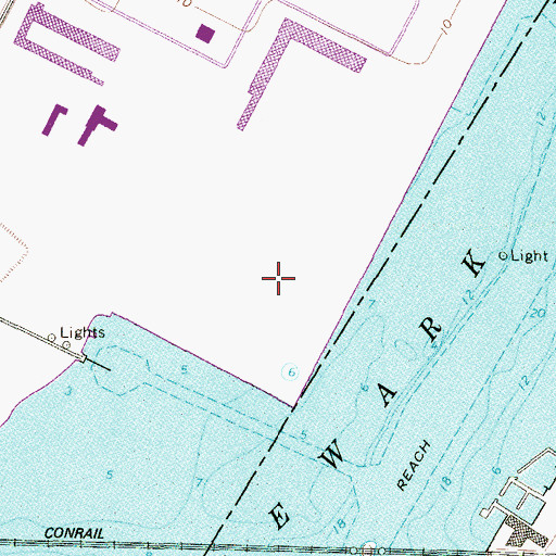 Topographic Map of Elizabeth Port Authority Terminal, NJ