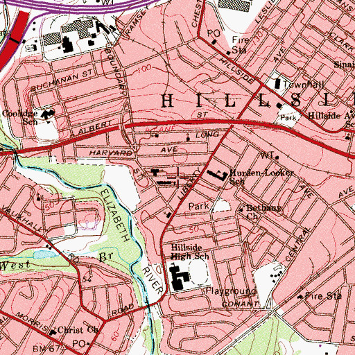 Topographic Map of Christ the King School, NJ