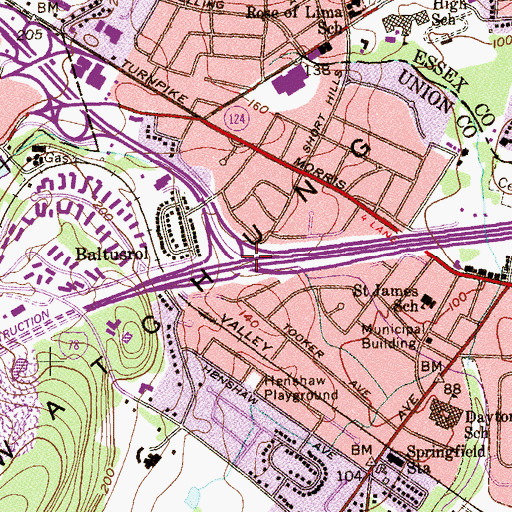 Topographic Map of Interchange 48, NJ