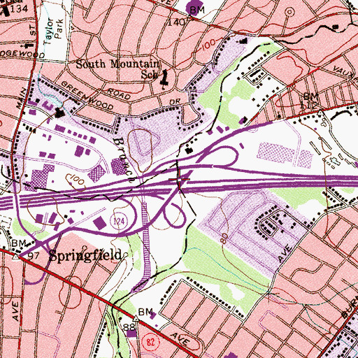 Topographic Map of Interchange 49, NJ