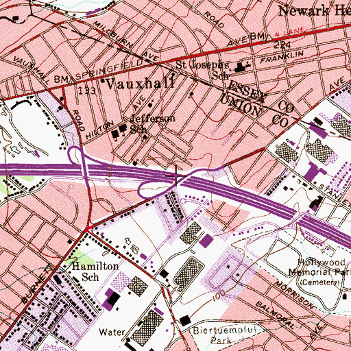Topographic Map of Interchange 51, NJ
