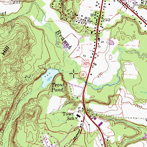 Topographic Map of Bissell Brook, CT