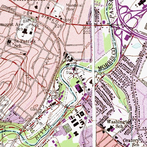 Topographic Map of Summit Sub-Station, NJ