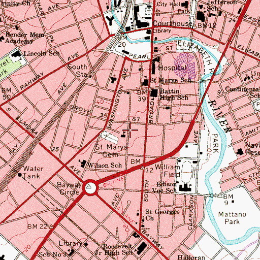 Topographic Map of Reilly Middle School, NJ