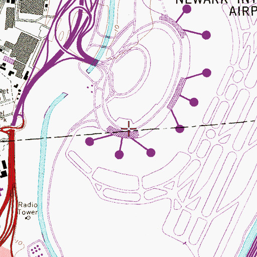 Topographic Map of Terminal A, NJ