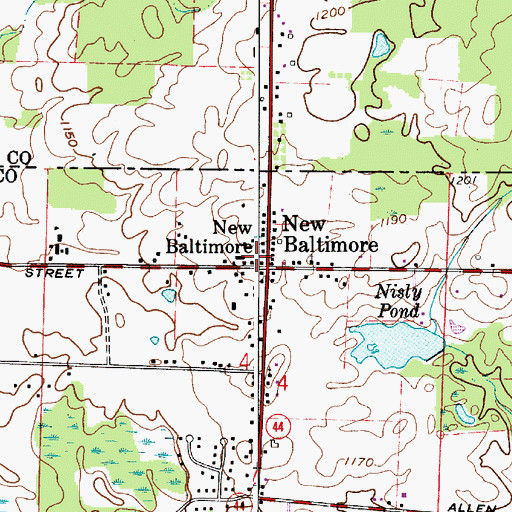 Topographic Map of New Baltimore Post Office (historical), OH