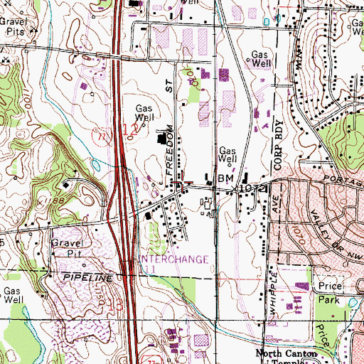 Topographic Map of Marchand Post Office (historical), OH