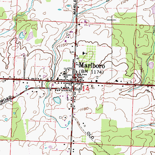Topographic Map of Marlboro Post Office (historical), OH