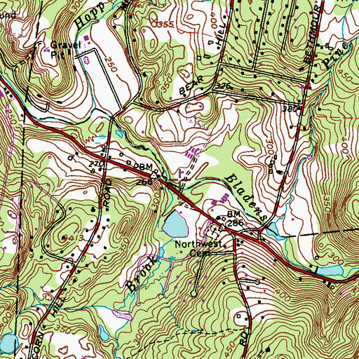 Topographic Map of Black Brook, CT