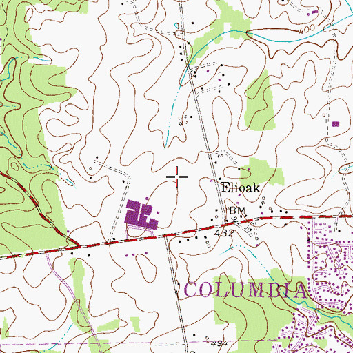 Topographic Map of Homewood School, MD