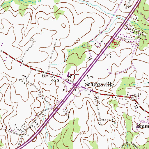 Topographic Map of Scaggsville Fire Station, MD