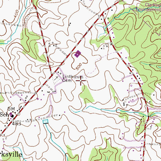 Topographic Map of River Hill High School, MD