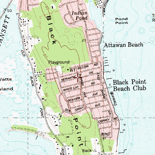 Topographic Map of Black Point, CT