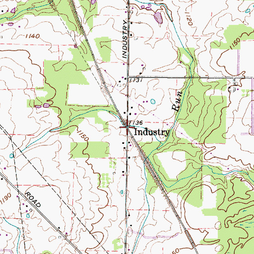 Topographic Map of Industry Post Office (historical), OH
