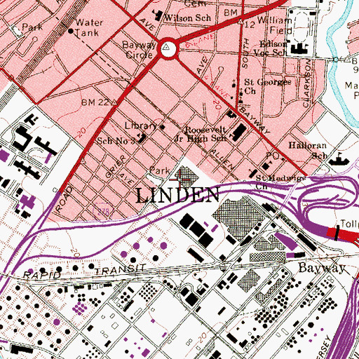 Topographic Map of Eighth Ward Park, NJ