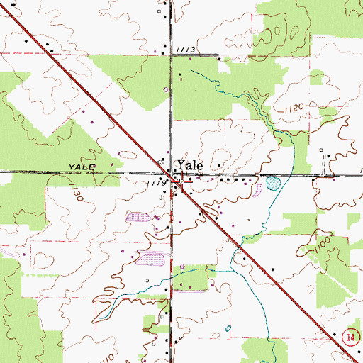 Topographic Map of Yale Post Office (historical), OH