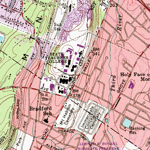 Topographic Map of Morehead Halll, NJ