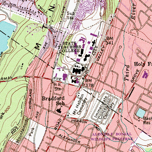 Topographic Map of Chapin Hall, NJ
