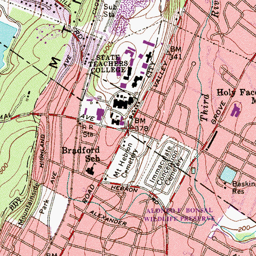 Topographic Map of Center for Continuing Education, NJ