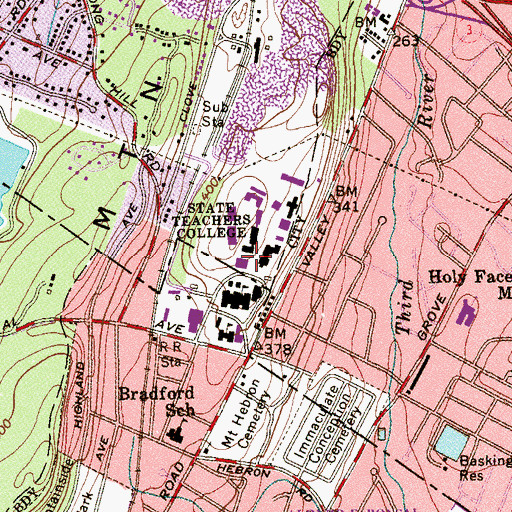Topographic Map of Sprague Library, NJ