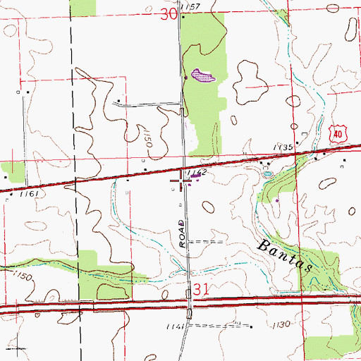Topographic Map of Ebenezer Post Office (historical), OH