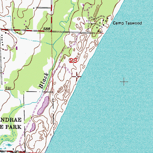 Topographic Map of Sanderling Nature Center, WI