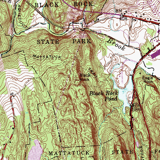 Topographic Map of Black Rock, CT