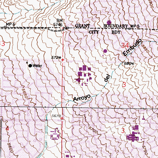 Topographic Map of Eldorado High School, NM